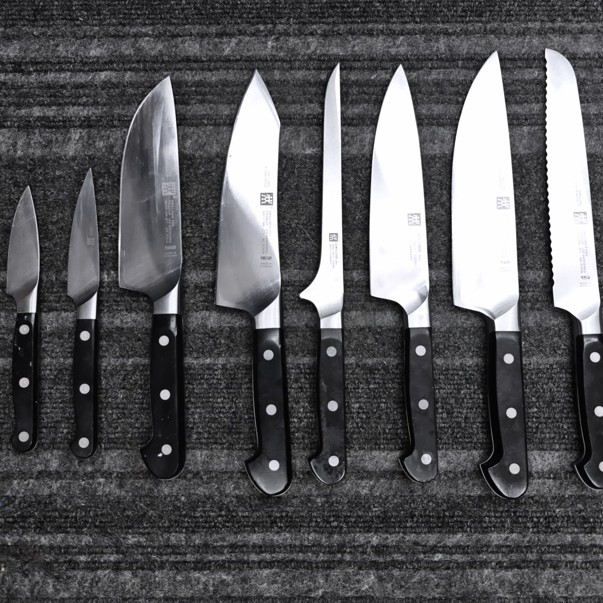 Knife edge close-up after sharpening